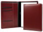 Preview: Schreibmappe DIN A5, incl. Memoblock CAMBRIDGE Top Grain Leder mit heller Kontrastnaht rot