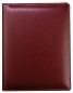Preview: Schreibmappe DIN A5, incl. Memoblock CAMBRIDGE Top Grain Leder mit heller Kontrastnaht rot