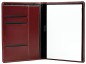 Preview: Schreibmappe DIN A5, incl. Memoblock CAMBRIDGE Top Grain Leder mit heller Kontrastnaht rot