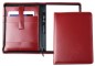 Preview: Reißverschluss Schreibmappe DIN A4, incl. Memoblock CAMBRIDGE Top Grain Rindleder rot