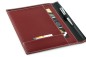 Preview: Schreibmappe DIN A4, incl. Memoblock CAMBRIDGE Top Grain Rindleder rot