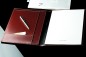Preview: Schreibmappe DIN A4, incl. Memoblock CAMBRIDGE Top Grain Rindleder rot