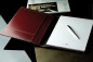Preview: Schreibmappe DIN A4, incl. Memoblock CAMBRIDGE Top Grain Rindleder rot