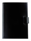 Preview: Notizbuch DIN A5 gebunden mit Verschlusslasche, CAMBRIDGE Top Grain Rindspaltleder schwarz