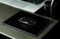 Preview: Mousepad CAMBRIDGE Top Grain Rindspaltleder mit heller Kontrastnaht schwarz