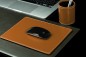 Preview: Mousepad CAMBRIDGE Top Grain Rindspaltleder mit heller Kontrastnaht hellbraun