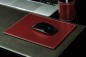 Preview: Mousepad CAMBRIDGE Top Grain Rindspaltleder mit heller Kontrastnaht rot
