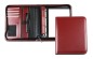 Preview: Design Ringbuch DIN A5, incl. Memoblock, 4-Ring-25mm-Combimechanik CAMBRIDGE Top Grain Rindspaltleder mit heller Kontrastnaht rot