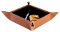 Preview: Taschenleerer / Utensilienschale CAMBRIDGE Top Grain Rindspaltleder mit heller Kontrastnaht hellbraun