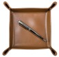 Preview: Taschenleerer / Utensilienschale CAMBRIDGE Top Grain Rindspaltleder mit heller Kontrastnaht hellbraun