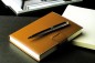 Preview: Notizbuch DIN A6+ (gebunden) mit Stecklasche | Echtleder | CAMBRIDGE hellbraun