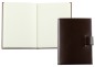 Preview: Notizbuch DIN A6 gebunden mit Verschlusslasche, CAMBRIDGE Top Grain Rindspaltleder dunkelbraun