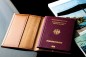 Preview: Reisepass / Impfausweis Etui CAMBRIDGE Top Grain Rindspaltleder mit heller Kontrastnaht hellbraun