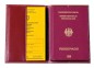 Preview: Reisepass / Impfausweis Etui CAMBRIDGE Top Grain Rindspaltleder mit heller Kontrastnaht rot
