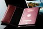 Preview: Reisepass / Impfausweis Etui CAMBRIDGE Top Grain Rindspaltleder mit heller Kontrastnaht rot