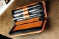 Preview: RV-Schreibgeräteetui TRIO - CAMBRIDGE Top Grain Leder - hellbraun