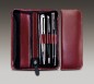 Preview: RV-Schreibgeräteetui TRIO - CAMBRIDGE Top Grain Leder - rot