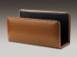Preview: Briefständer CAMBRIDGE Top Grain Rindspaltleder mit heller Kontrastnaht hellbraun