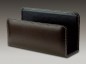 Preview: Briefständer CAMBRIDGE Top Grain Rindspaltleder mit heller Kontrastnaht dunkelbraun