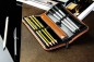 Preview: Lehrer Stifteetui mit Reißverschluss 10 + 2 - CAMBRIDGE Top Grain Leder - hellbraun
