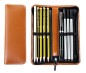 Preview: Lehrer Stifteetui mit Reißverschluss 10 + 2 - CAMBRIDGE Top Grain Leder - hellbraun