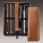 Preview: Lehrer Stifteetui mit Reißverschluss 10 + 2 - CAMBRIDGE Top Grain Leder - hellbraun