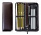 Preview: Lehrer Stifteetui mit Reißverschluss 10 + 2 - CAMBRIDGE Top Grain Leder - dunkelbraun