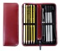 Preview: Lehrer Stifteetui mit Reißverschluss 10 + 2 - CAMBRIDGE Top Grain Leder - rot