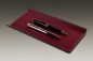 Preview: Federschale CAMBRIDGE Top Grain Rindspaltleder mit heller Kontrastnaht rot