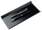 Preview: Federschale CAMBRIDGE Top Grain Rindspaltleder mit heller Kontrastnaht schwarz