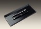 Preview: Federschale CAMBRIDGE Top Grain Rindspaltleder mit heller Kontrastnaht schwarz
