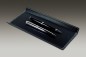 Preview: Federschale CAMBRIDGE Top Grain Rindspaltleder mit heller Kontrastnaht schwarz