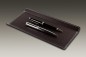 Preview: Federschale CAMBRIDGE Top Grain Rindspaltleder mit heller Kontrastnaht dunkelbraun