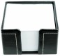 Preview: Zettelkasten mit 500 Blatt Papier CAMBRIDGE Top Grain Rindspaltleder mit heller Kontrastnaht schwarz