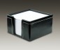 Preview: Zettelkasten mit 500 Blatt Papier CAMBRIDGE Top Grain Rindspaltleder mit heller Kontrastnaht schwarz