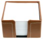 Preview: Zettelkasten mit 500 Blatt Papier CAMBRIDGE Top Grain Rindspaltleder mit heller Kontrastnaht hellbraun