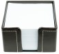 Preview: Zettelkasten mit 500 Blatt Papier CAMBRIDGE Top Grain Rindspaltleder mit heller Kontrastnaht dunkelbraun