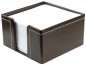 Preview: Zettelkasten mit 500 Blatt Papier CAMBRIDGE Top Grain Rindspaltleder mit heller Kontrastnaht dunkelbraun