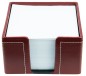 Preview: Zettelkasten mit 500 Blatt Papier CAMBRIDGE Top Grain Rindspaltleder mit heller Kontrastnaht rot