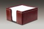 Preview: Zettelkasten mit 500 Blatt Papier CAMBRIDGE Top Grain Rindspaltleder mit heller Kontrastnaht rot