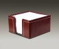Preview: Zettelkasten mit 500 Blatt Papier CAMBRIDGE Top Grain Rindspaltleder mit heller Kontrastnaht rot