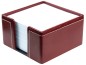 Preview: Zettelkasten mit 500 Blatt Papier CAMBRIDGE Top Grain Rindspaltleder mit heller Kontrastnaht rot