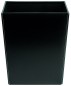 Preview: Papierkorb CAMBRIDGE Top Grain Rindspaltleder mit heller Kontrastnaht schwarz