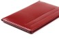 Preview: Kartenetui slim fit CAMBRIDGE Top Grain Rindspaltleder mit heller Kontrastnaht rot