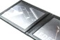 Preview: Reise Bilderrahmen CAMBRIDGE Top Grain Rindspaltleder mit heller Kontrastnaht schwarz