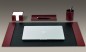 Preview: Schreibunterlage mit 2 Seitenleisten CAMBRIDGE Top Grain Rindspaltleder rot