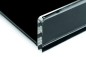 Preview: Briefablagekasten für A4 - ACRYL Kombination mit Top Grain Leder CAMBRIDGE schwarz (glatt)