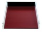 Preview: Briefablagekasten für A4 - ACRYL Kombination mit Top Grain Leder CAMBRIDGE rot (glatt)