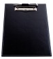 Preview: Klemmbrett DIN A4 mit Blockklemme in CAMBRIDGE Top Grain Rindspaltleder schwarz