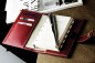 Preview: Pocket Design Diary Mini für das Jahr 2025, Cambridge Top Grain Leder, rot
